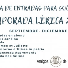 El lunes 3 de julio comienza la venta de abonos y entradas los socios de Amigos de la Ópera de A Coruña